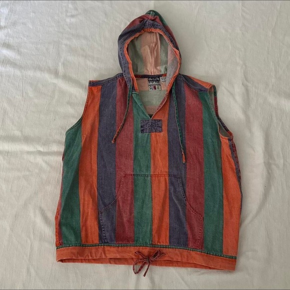 Details Express Sleeveless Hooded Striped Pullover - Picture 6 of 13